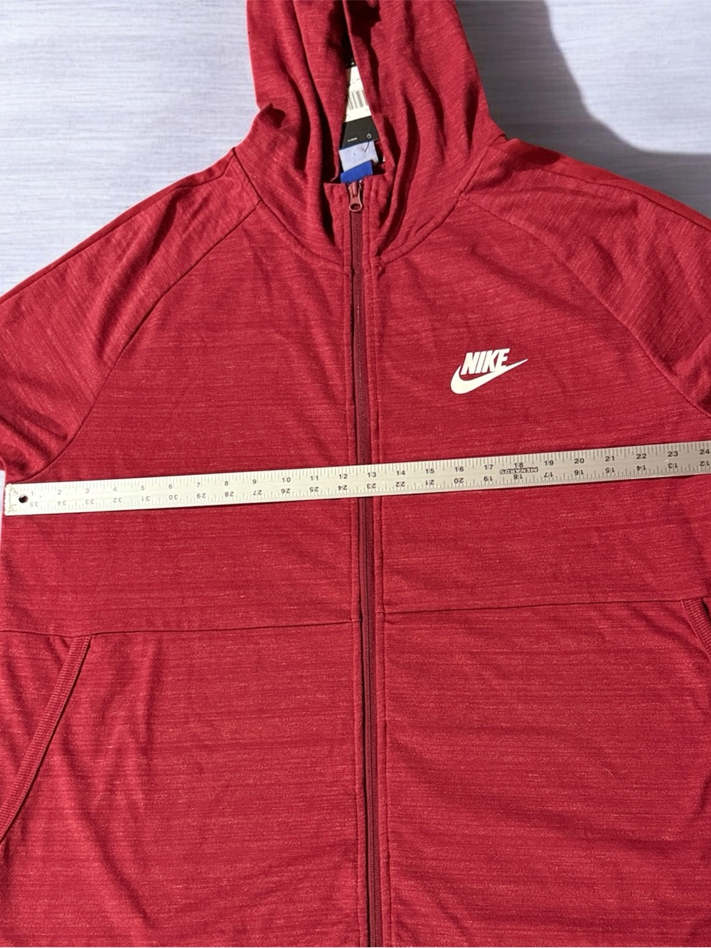 Nike Men’s Red Lightweight Full-Zip Hooded Jacket